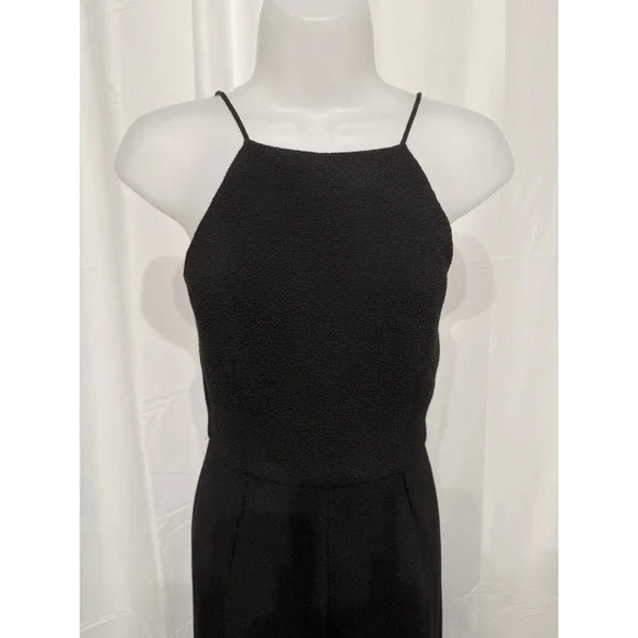 Black Halo Black Enola Side Drape Sleeveless Jumpsuit Size 4 $435